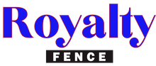 Royalty Fence logo in blue and black text on a white background