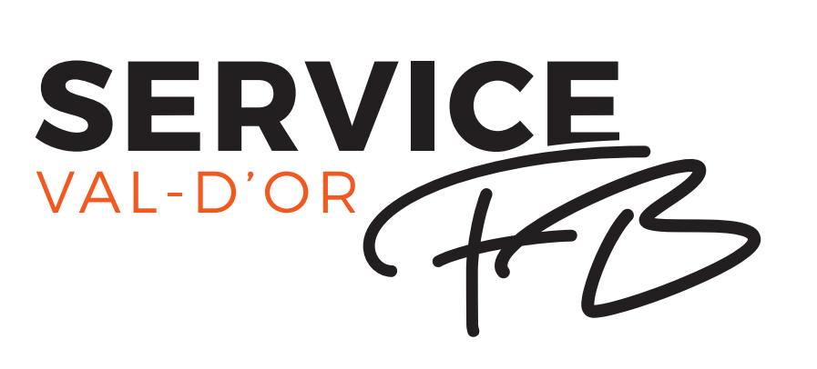 Le logo du service val-d'or fb est noir et orange sur fond blanc.