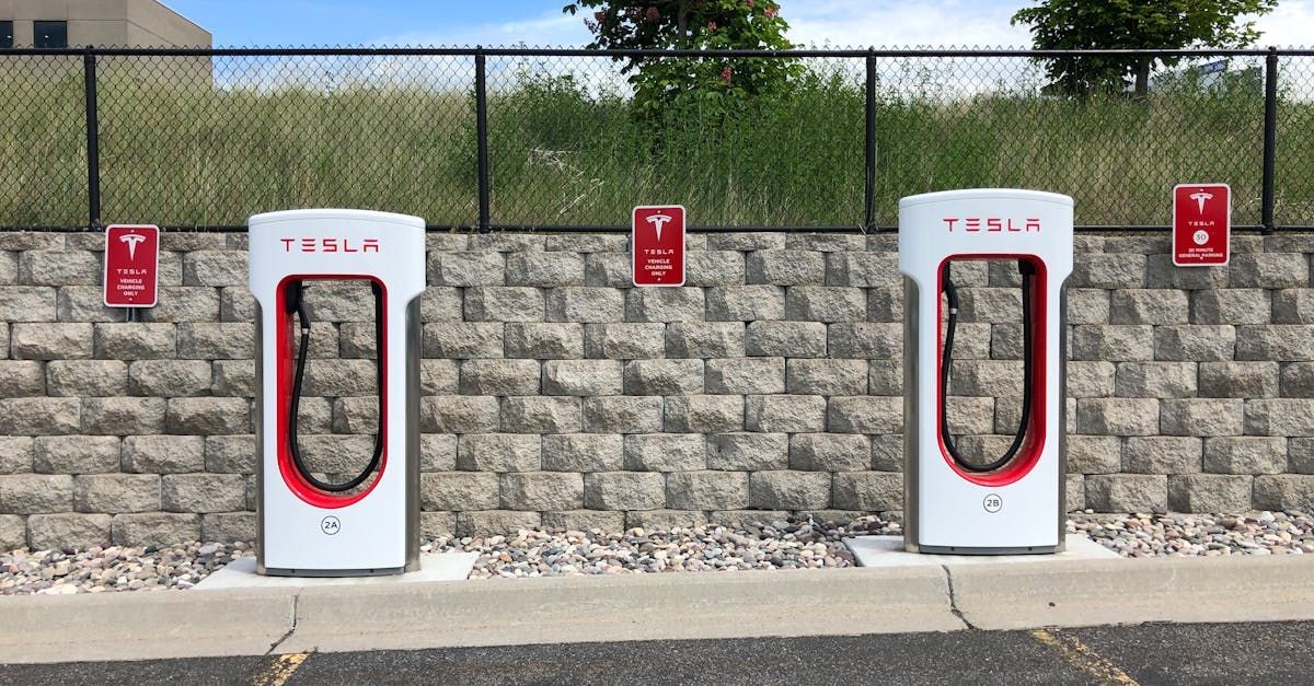 Energy-efficient Tesla Supercharger system in Dracut, MA.
