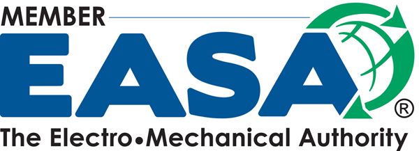 A blue and green logo for the electro mechanical authority - Bakersfield, CA - Bakersfield Electric Motor Repair