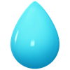 Blue water drop. Icon isolated on white background. Realistic 3d design. Vector illustration