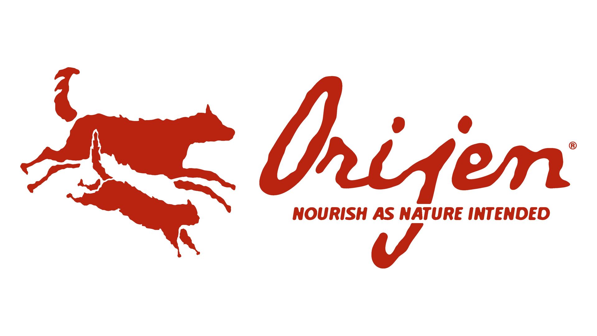 A logo for a dog food company called orijen