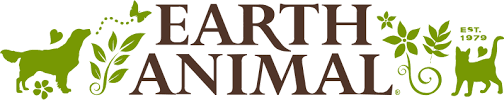 The logo for earth animal shows a dog and a deer