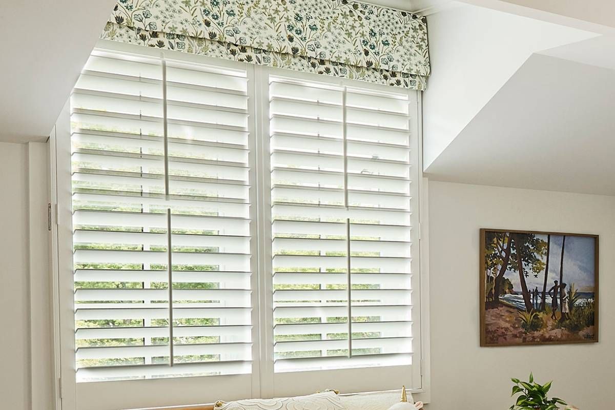 White shutters blocking light in a child’s bedroom near Cumming, GA