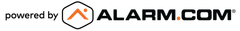 The logo for alarm.com is powered by alarm.com.