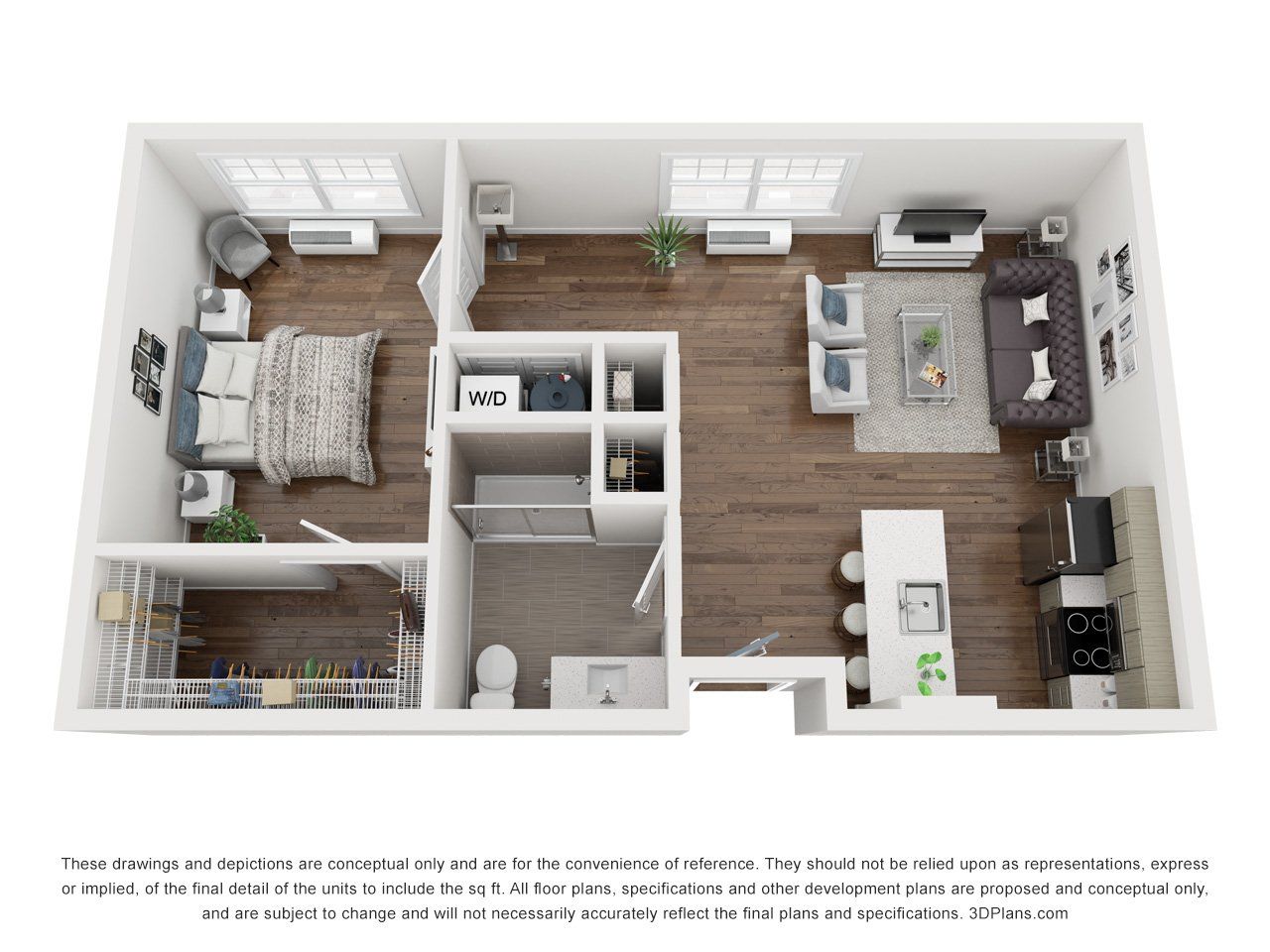 1 bed