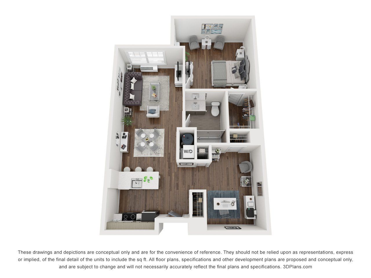 1 bed with den