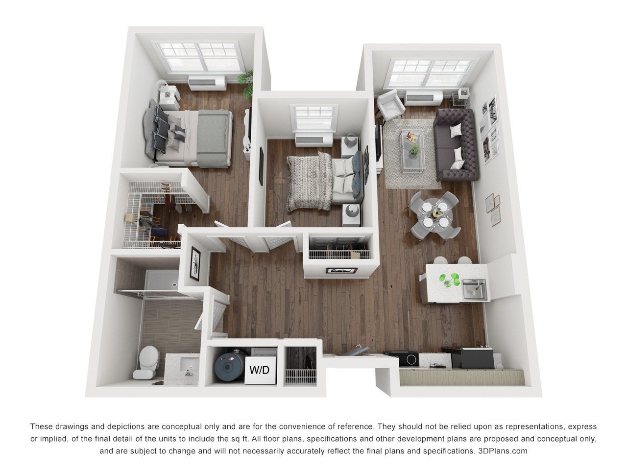 2 bed