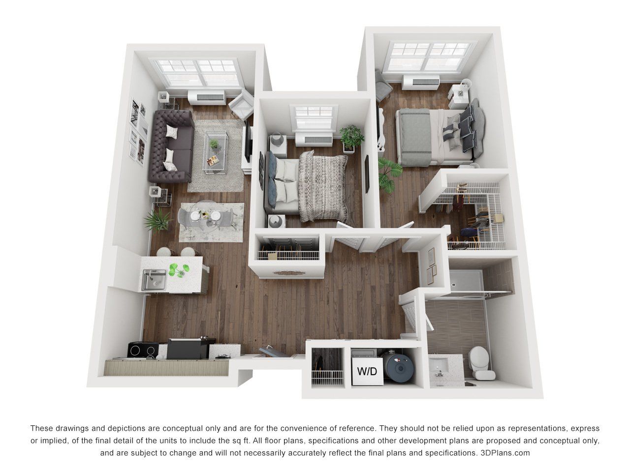 2 bed