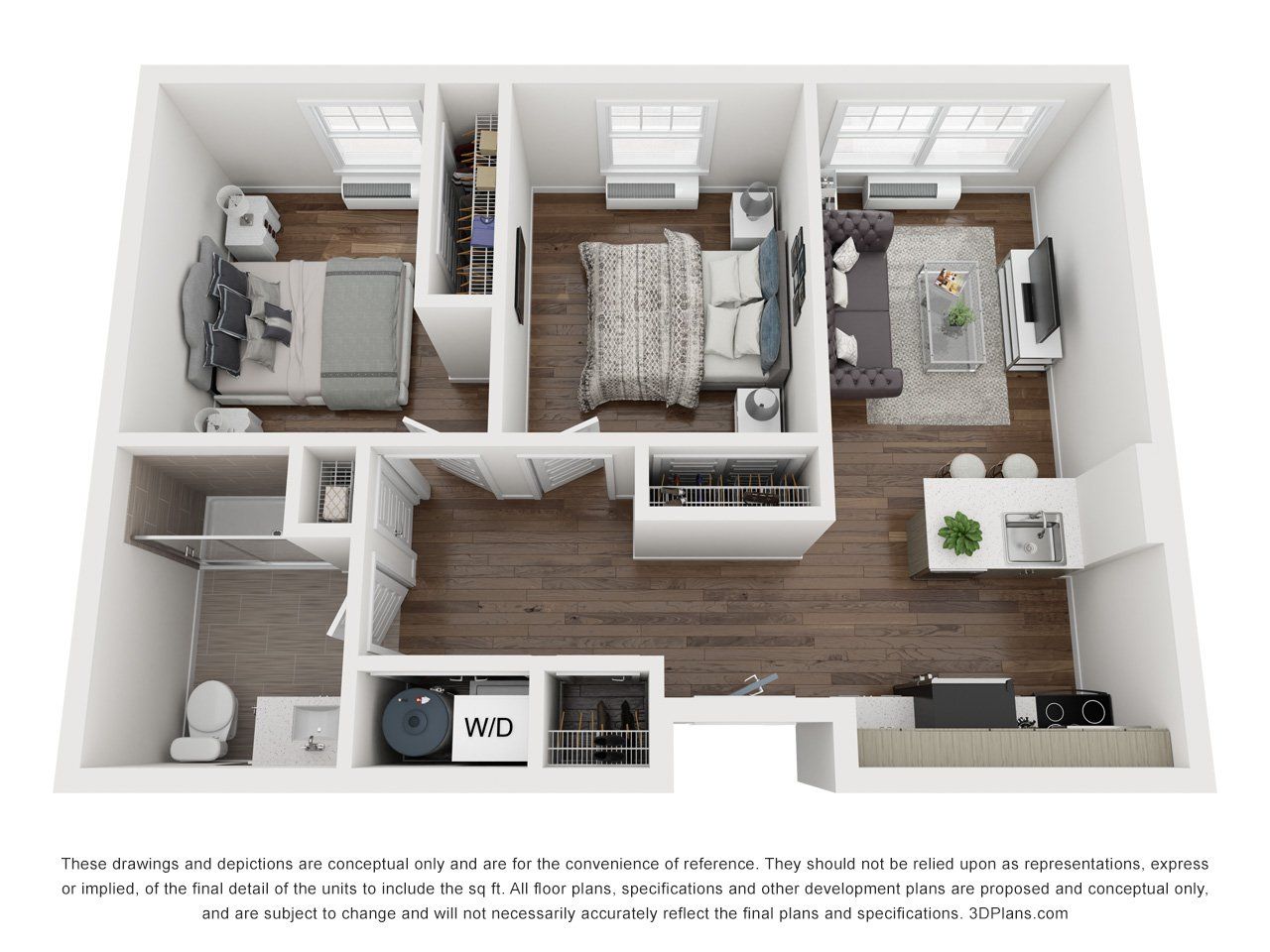2 bed