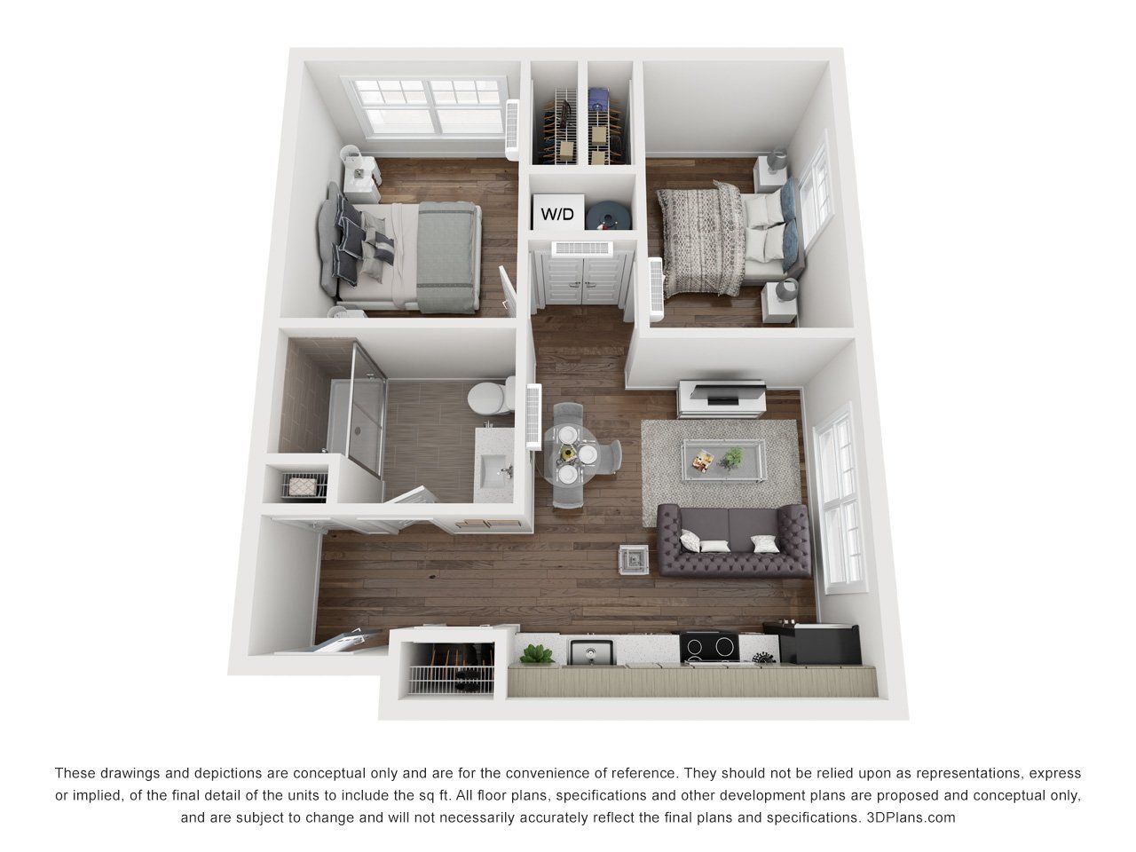 2 bed