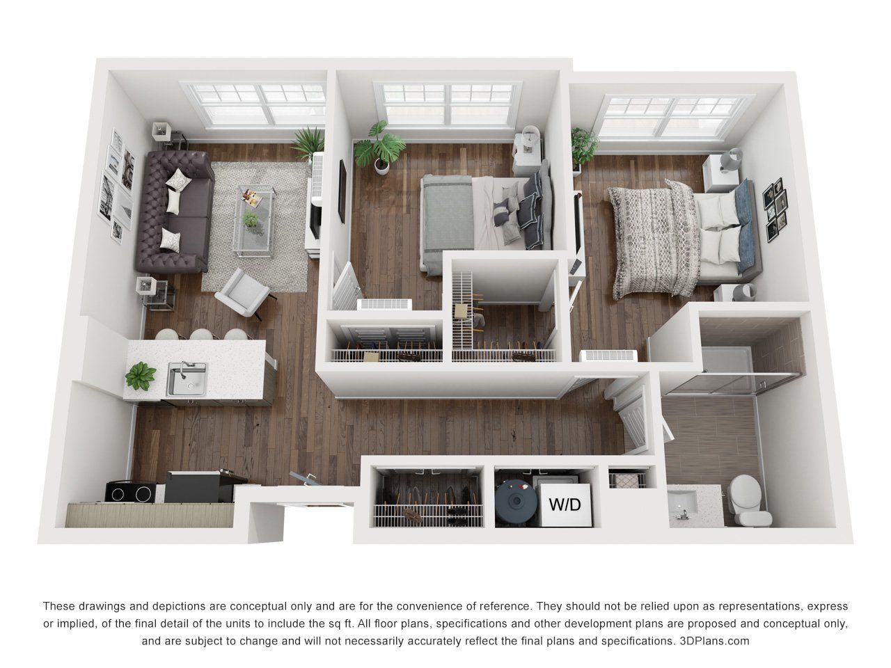 2 bed