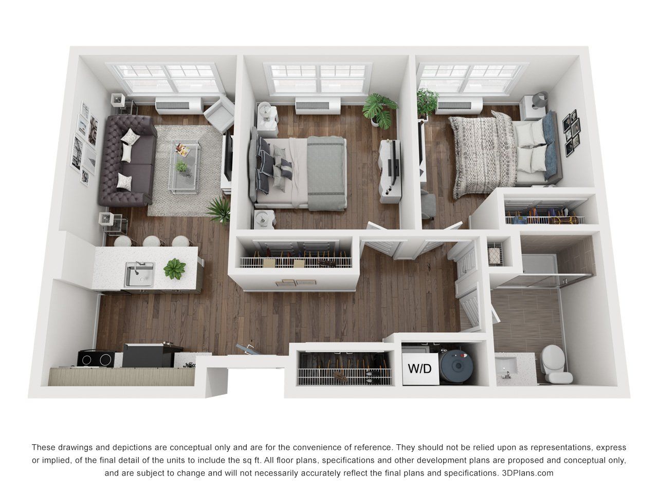 2 bed