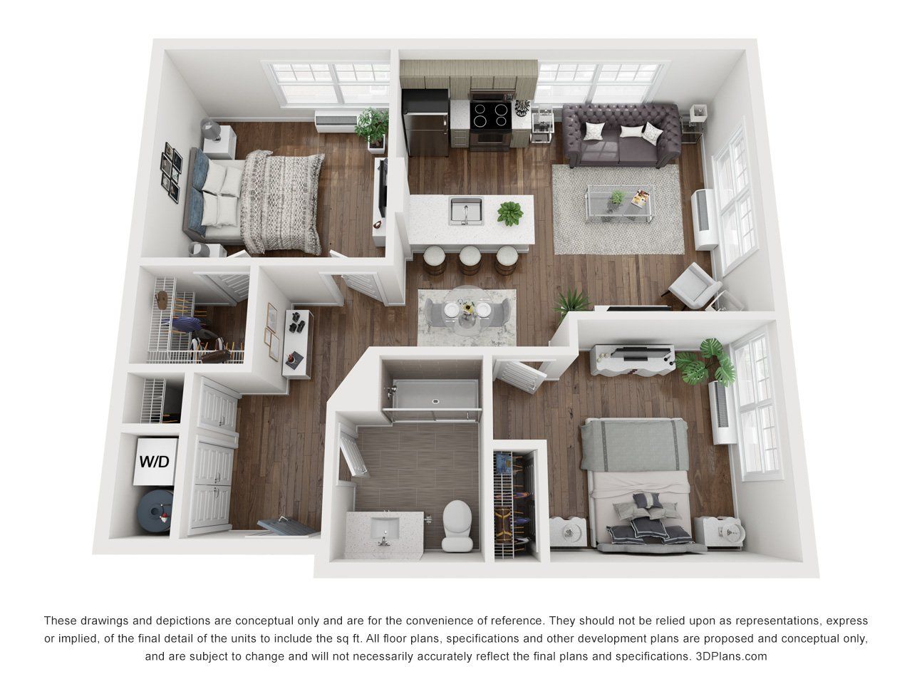 2 bed