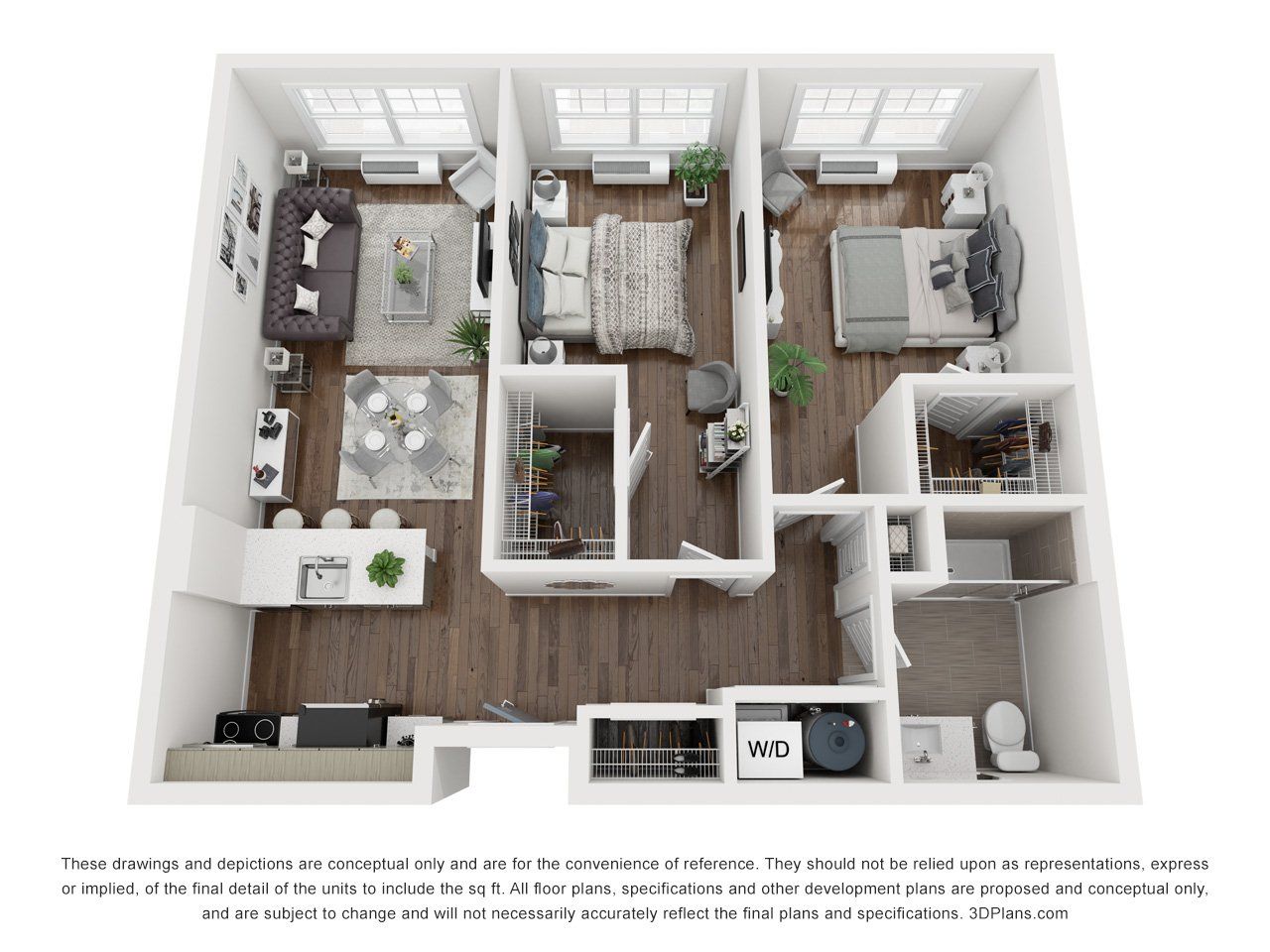 2 bed