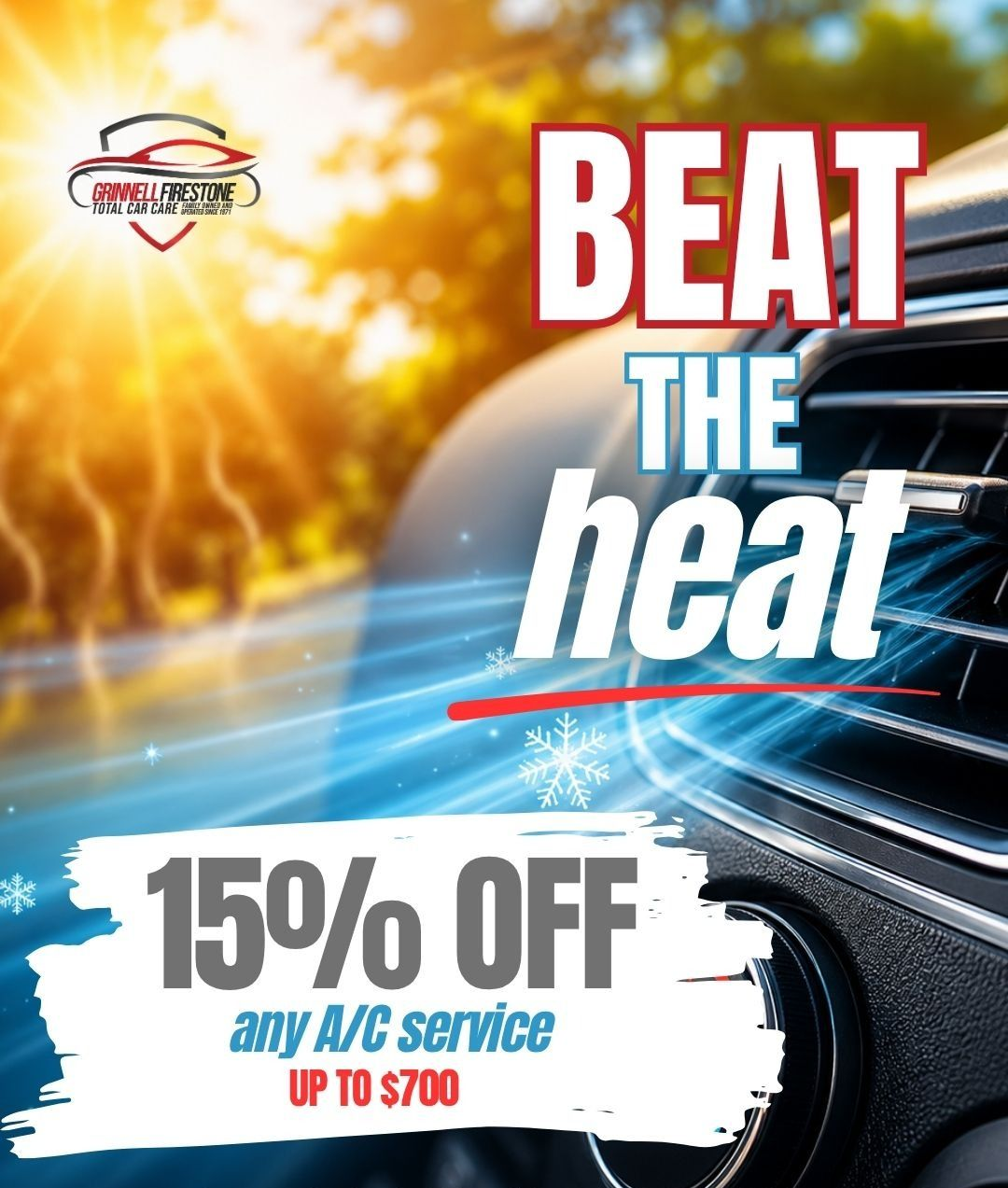 Beat the Heat: Get 15% off any A/C Service up to $700