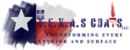 Texas Coats logo with Texas flag, star, and slogan “Transforming every exterior and surface”