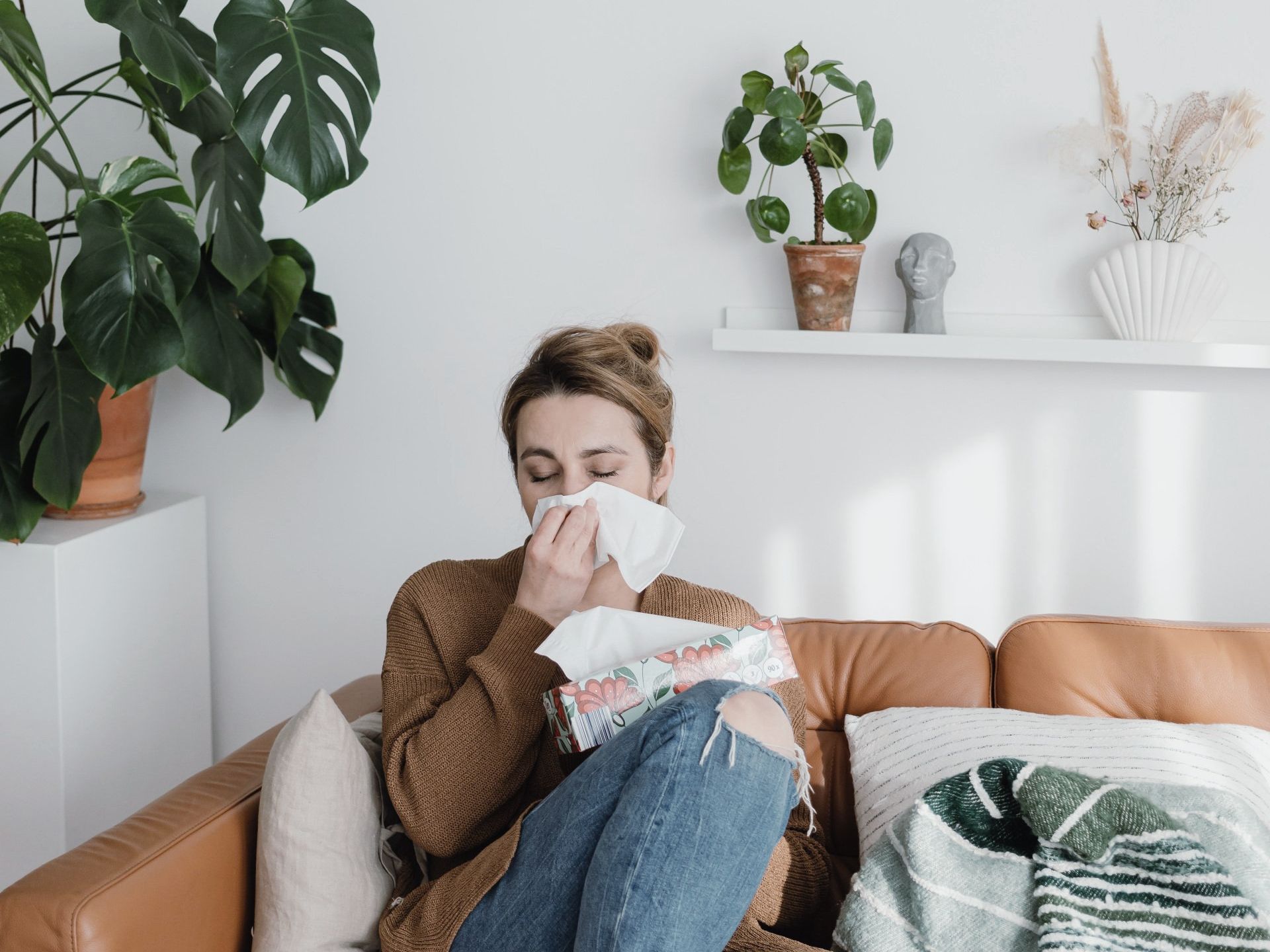 Woman Wiping Her Nose