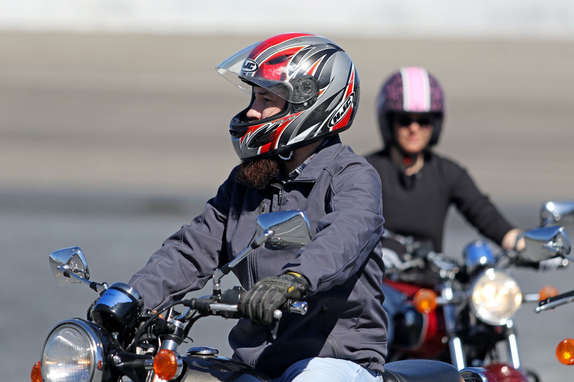 Motorcycle Riders Wearing Full Equipment