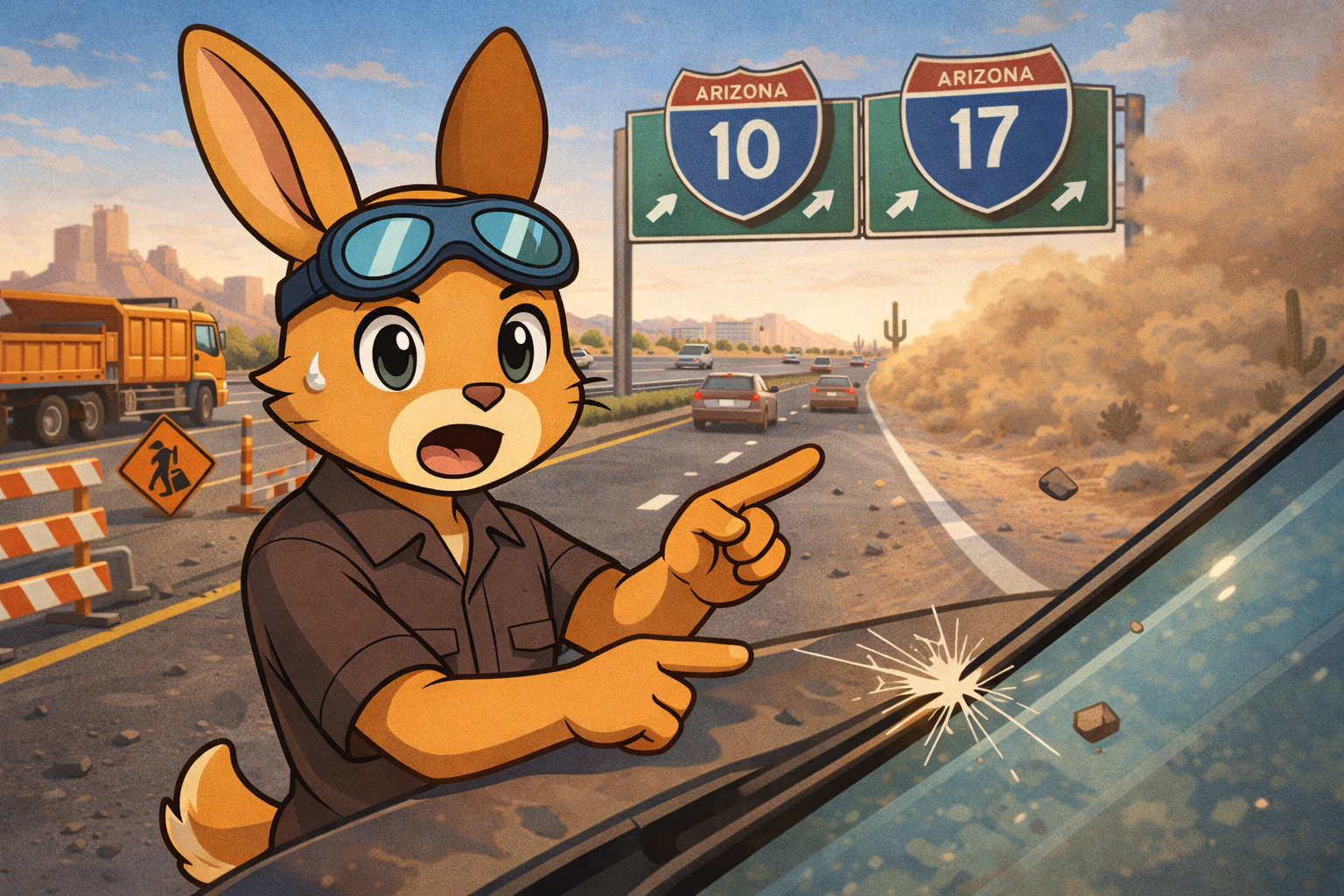 Common Phoenix roads where windshield damage happens most