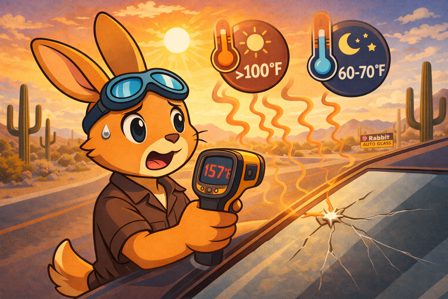 How fast windshield chips spread in Phoenix heat