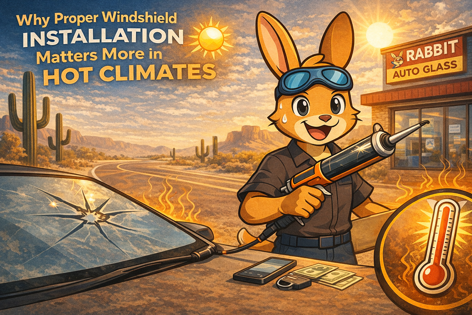 Why Proper Windshield Installation Matters More in Hot Climates