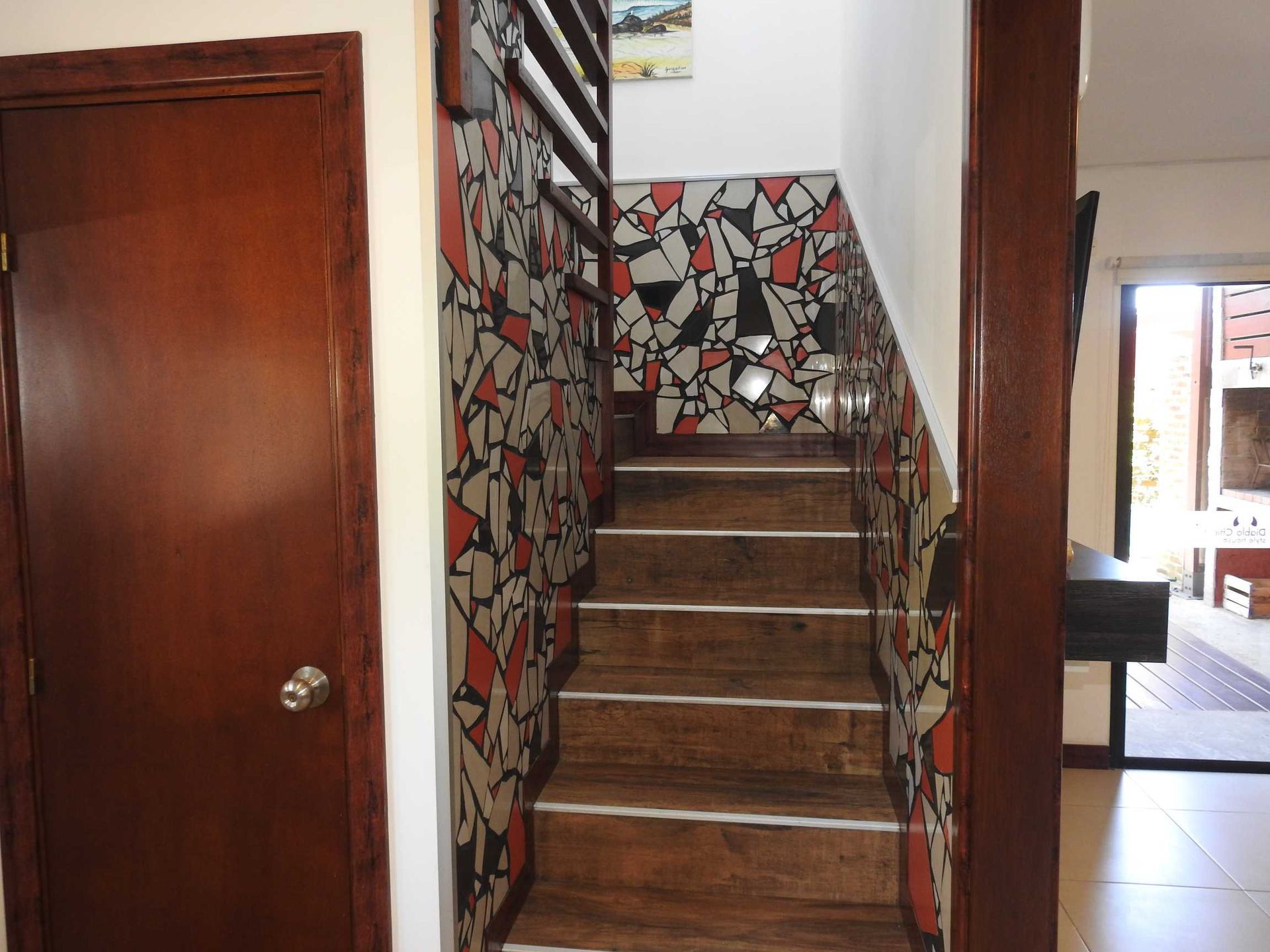 Stairs leading up to the second floor of a house