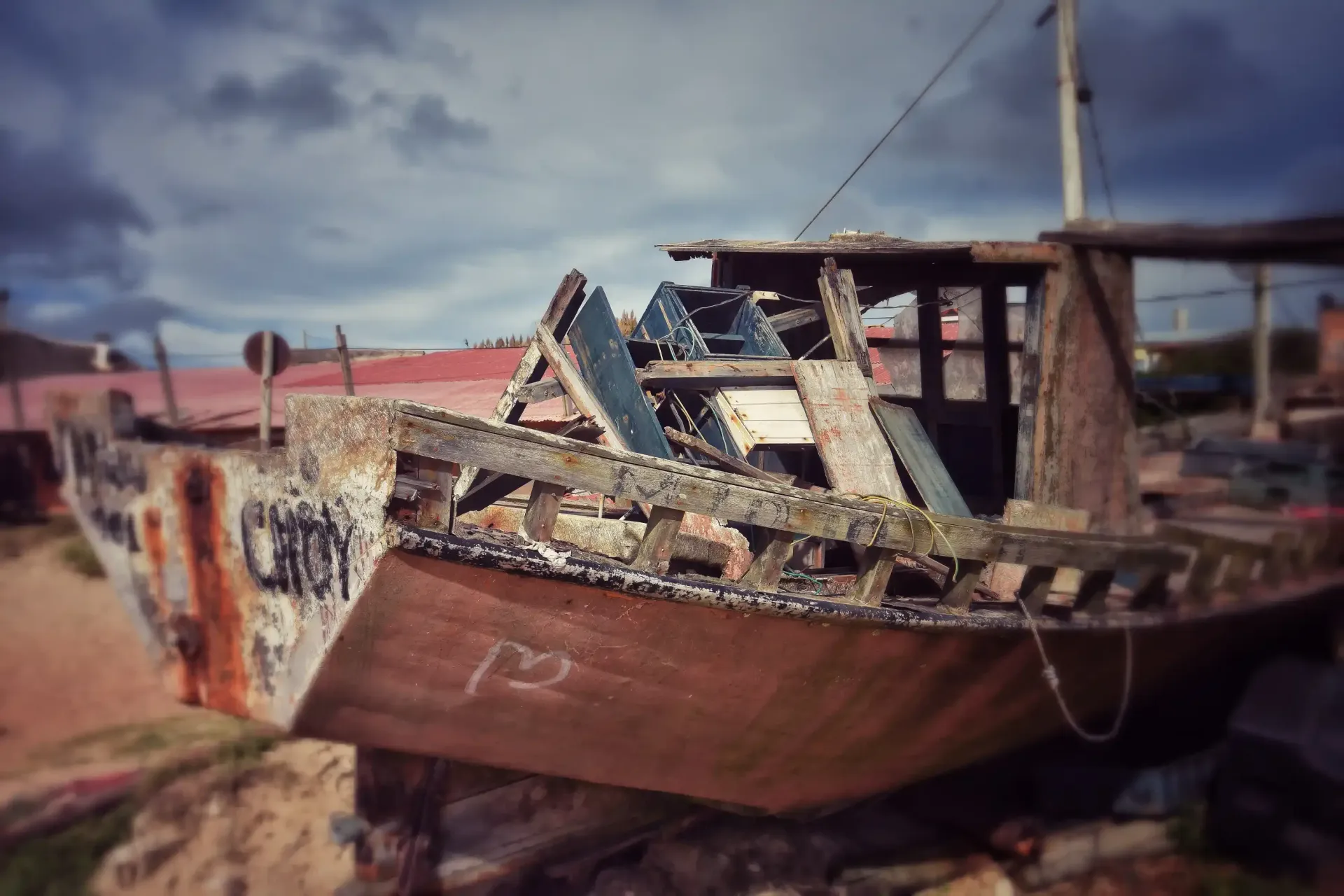A boat with the number 12 on the side of it