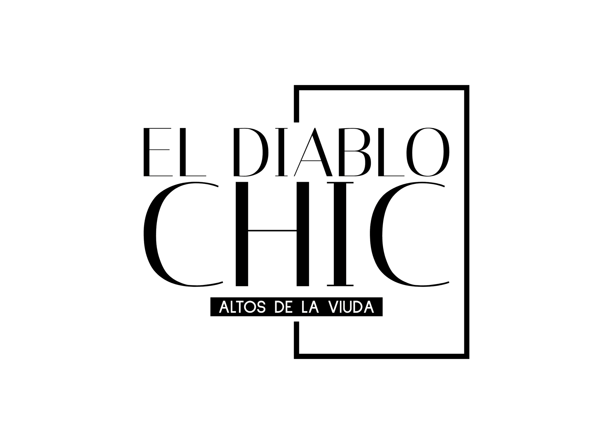 A black and white logo for el diablo chic.