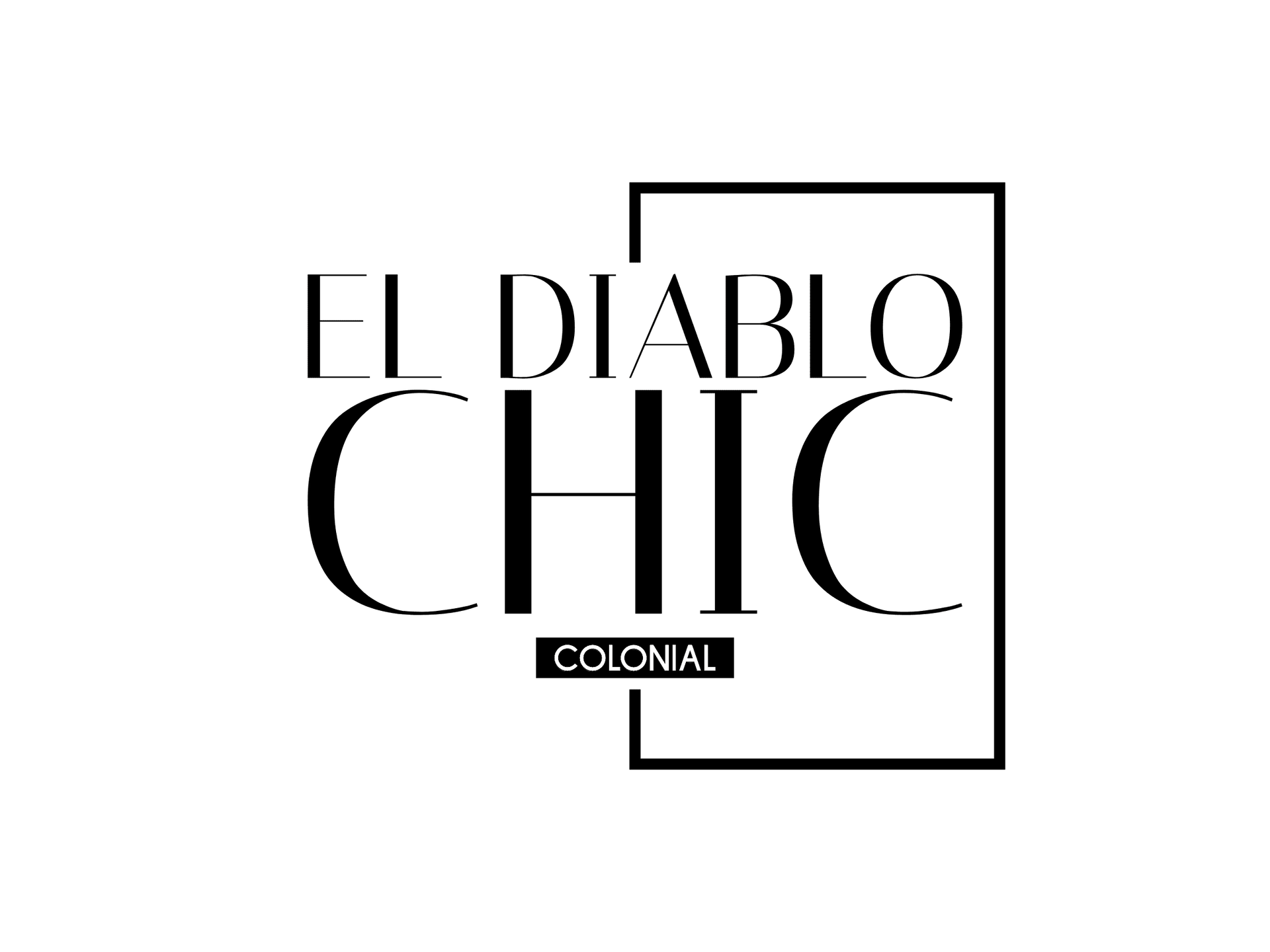 A black and white logo for el diablo chic colonial.