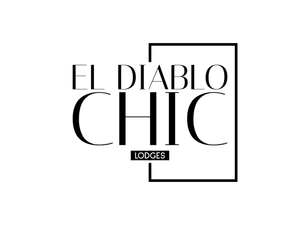 A black and white logo for el diablo chic lodges.