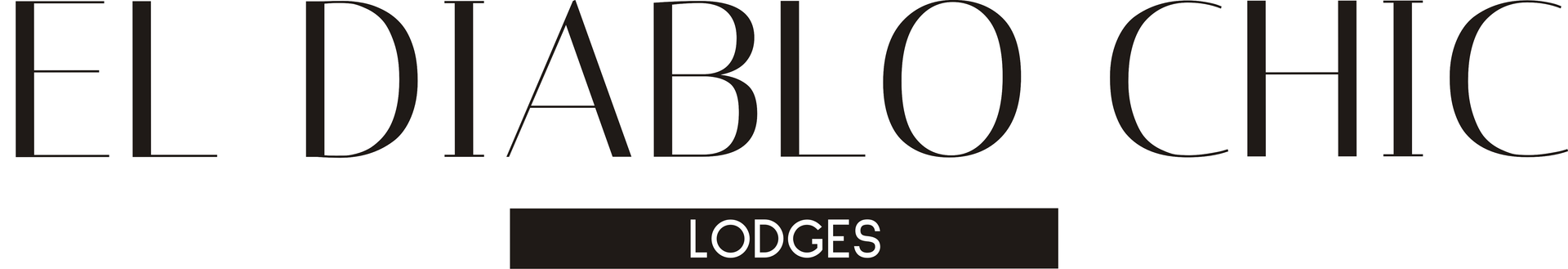 A black and white logo for el diablo chic lodges