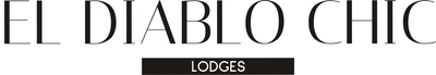 A black and white logo for el diablo chic lodges