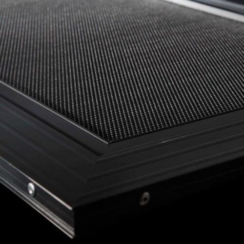 Close-up of a Black, Textured Square Panel With a Ridged Frame — Suburban Security Screens in Currumbin, QLD