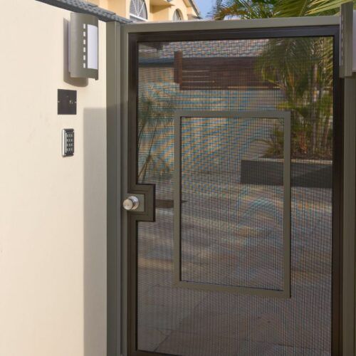 Dark-framed Security Mesh Door — Suburban Security Screens in Currumbin, QLD