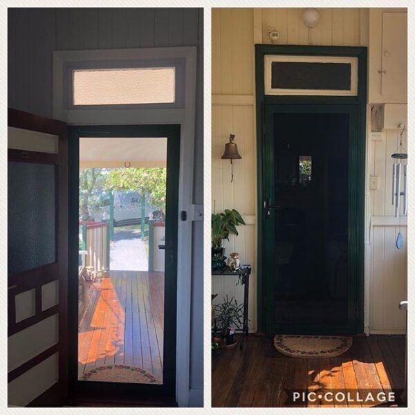 Before-And-After View of A Doorway — Suburban Security Screens in Currumbin, QLD