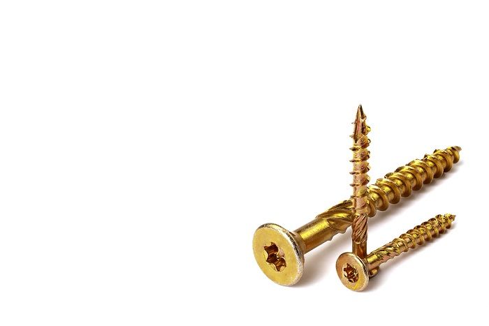 Three Gold-Colored Wood Screws with Star-Drive Heads — Suburban Security Screens in Currumbin, QLD