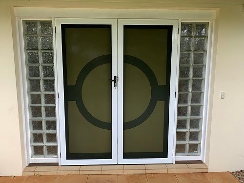 A Set of White-Framed Double Security Doors — Suburban Security Screens in Currumbin, QLD