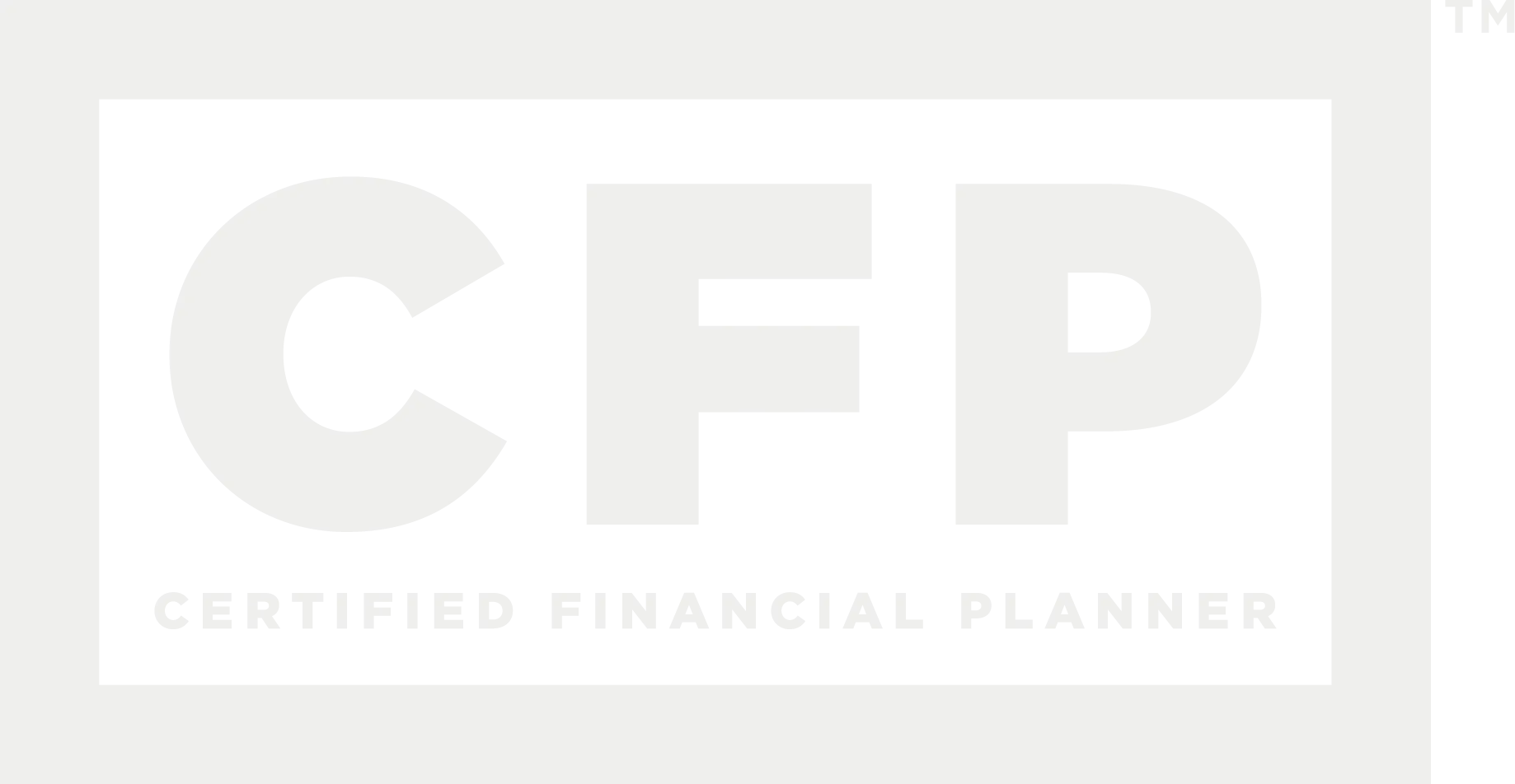 CFP Certified Financial Planner logo in light gray and white