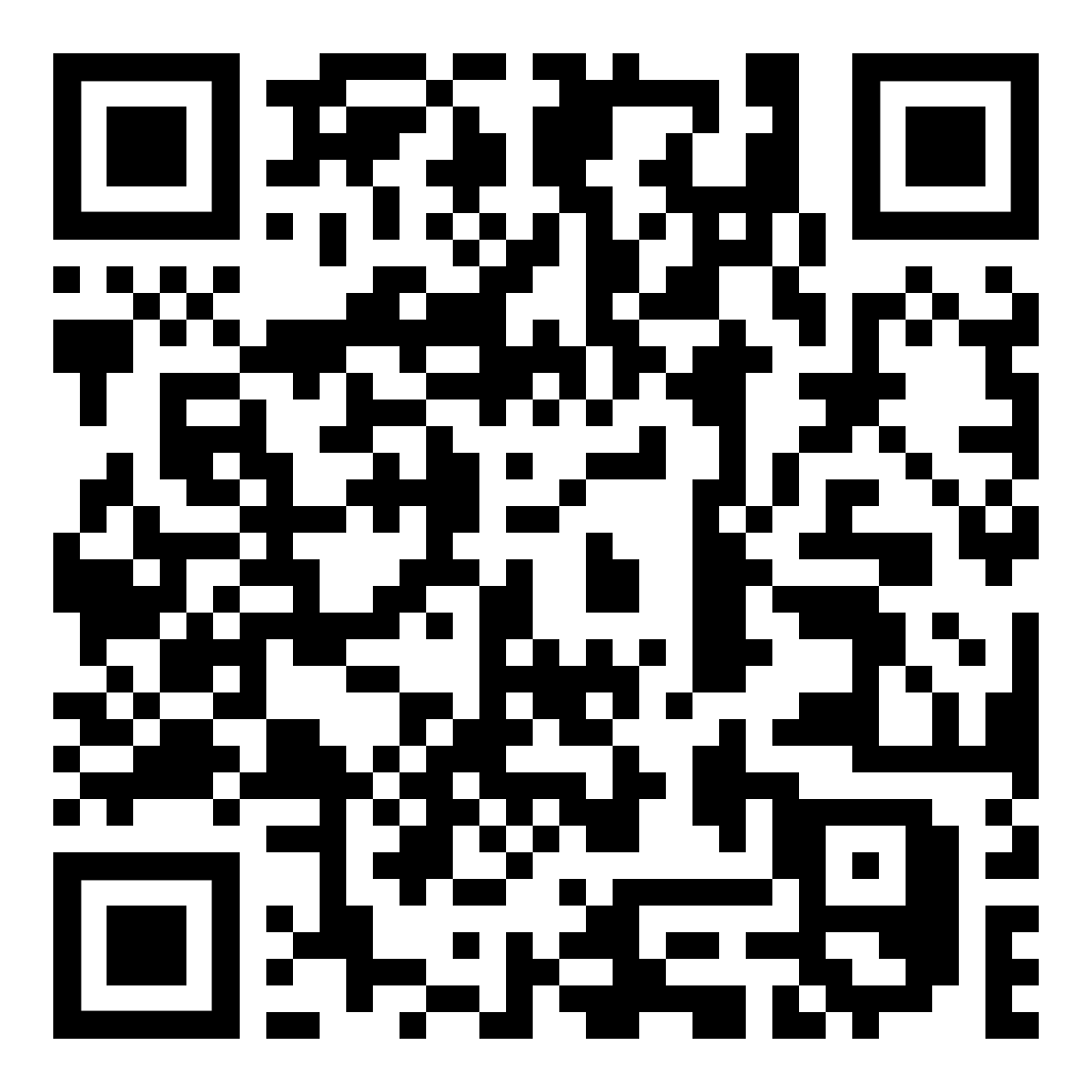 A black and white qr code on a white background.