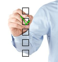 person checking a box