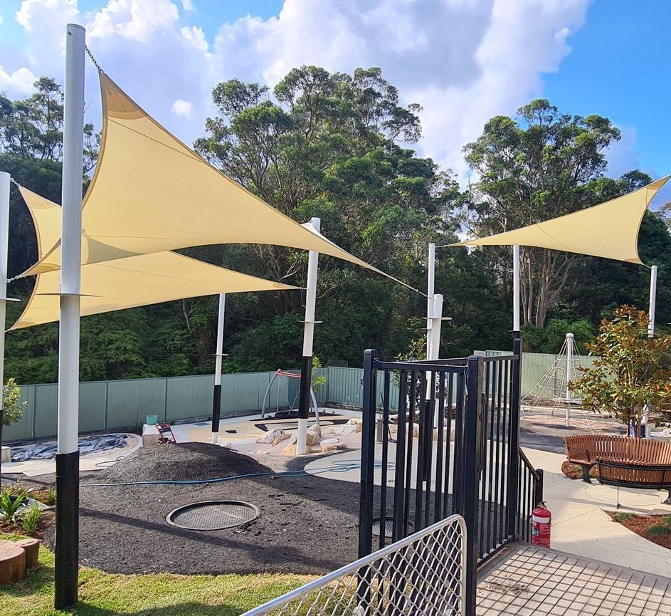 Beige Shade Sails— Superior Shade Sails in Gosford, NSW