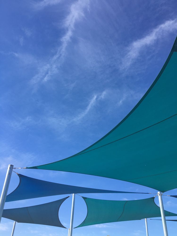 Blue And Green Sails — Superior Shade Sails in Gosford, NSW