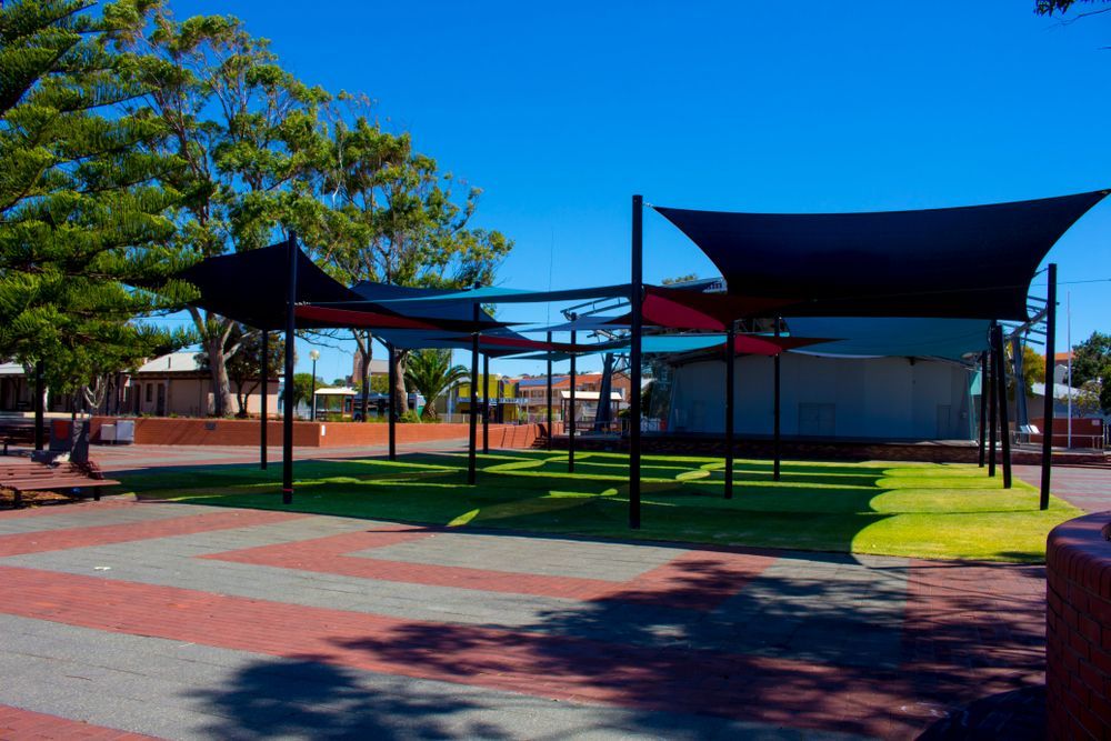 Red And Blue Sails — Residential & Commercial Shade Sails in Woy Woy, NSW