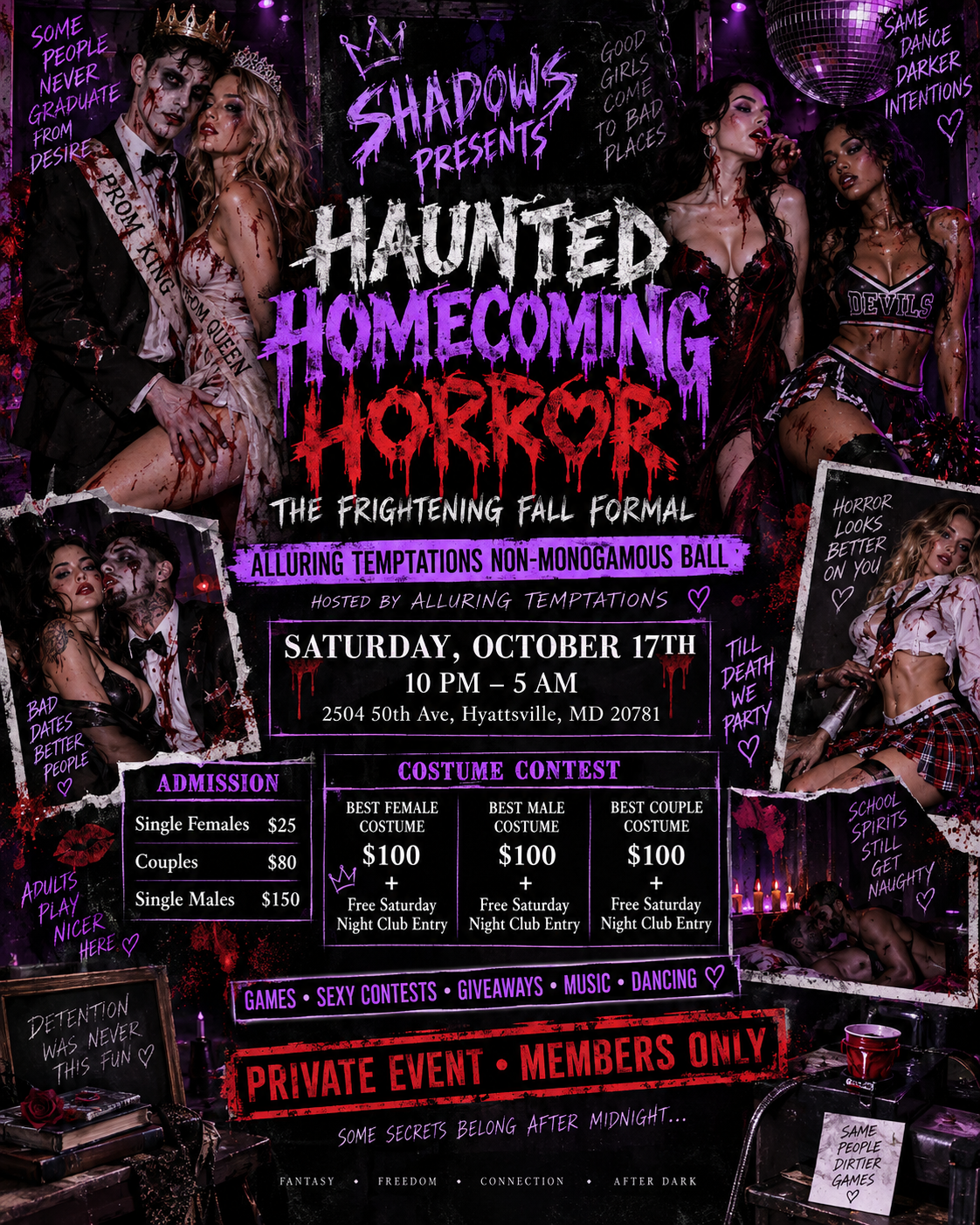 Shadows Presents Hunted Homecoming Horror Hosted By Alluring Temptations