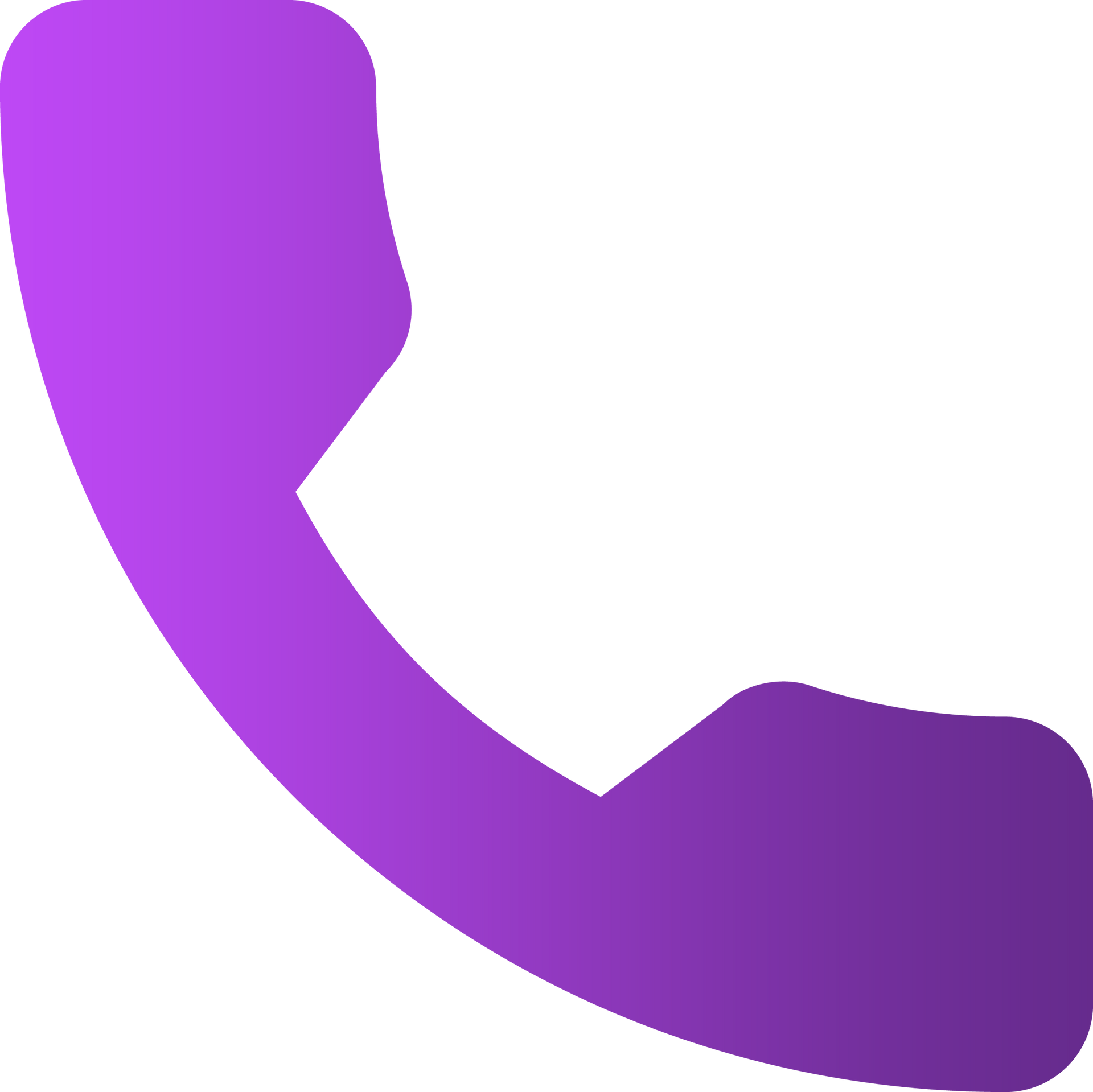 A purple icon of a telephone handset.