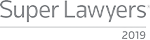 A logo for super lawyers 2019 is shown on a white background.