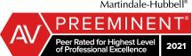 The logo for martindale hubbell is a peer rated for highest level of professional excellence.