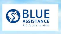 Logo di Blue Assistance con l'icona di un delfino blu e lo slogan 