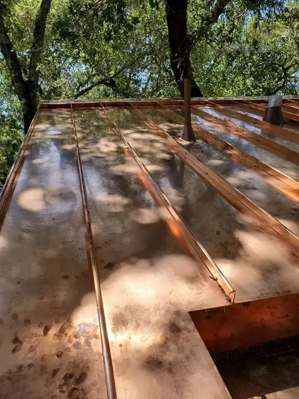 Copper Roof with Trees in The Background | Santa Rosa, CA | Morris Heating and Sheet Metal